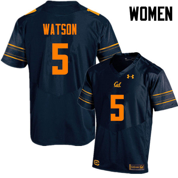 Women #5 Tre Watson Cal Bears (California Golden Bears College) Football Jerseys Sale-Navy